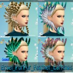 Ersel PurPur Feather Earrings by ERSCH Sims