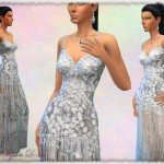 Gilda Silver Sequin Dress by Mythical Sims