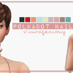 Polka Dot Nails at Vintage Sims