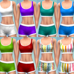 Sports Bra/Short Combos by The Simsperience