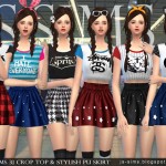 Crop Top & Stylish Pu Skirt by JS Sims