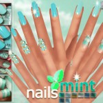 Malibu Summer Mint Nails by Pinkzombiecupcakes at TSR