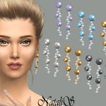 Long Drop Pearl and Crystals Earrings by NataliS at TSR