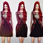 D & G Red Roses Dress by Fashion Royalty Sims at TSR