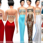 Exotic Jeweled Bodice Evening Gown by ekinege at TSR