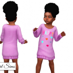 Ribbed Graphic Sweater Dress by NyGirl Sims