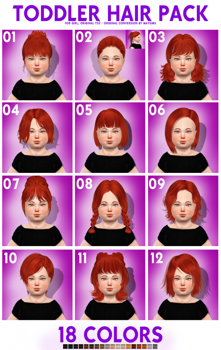 Toddler Girl Hair Pack By Coupure Electrique Sims 4 Nexus