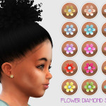 Flower Diamond Toddler Earrings by Giulietta Sims