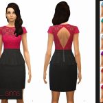 Floral Lace Peplum Dress by NyGirl Sims