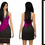 Sleeveless Asymmetric Peplum Dress by NyGirl Sims
