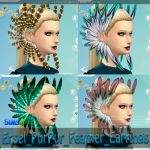 Ersel PurPur Feather Earrings by ERSCH Sims