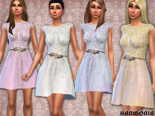 Haute Couture Embellished Dress by Harmonia at TSR | Sims 4 Nexus