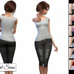 Messy Tank with Ripped Jean Capri at NyGirl Sims