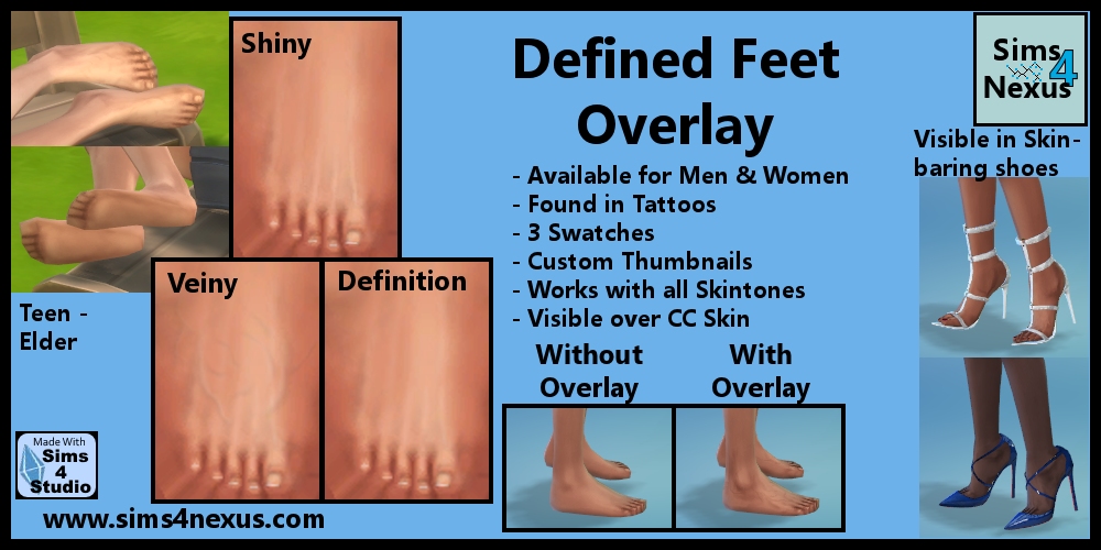 Mod The Sims - Feet Size/Toe Size Sliders