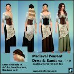 Medieval Peasant Dress & Bandana -Original Content-
