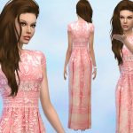 Pink Embellished Gown by Just For Your Sims