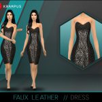 Faux Leather Dress by Sims4Krampus