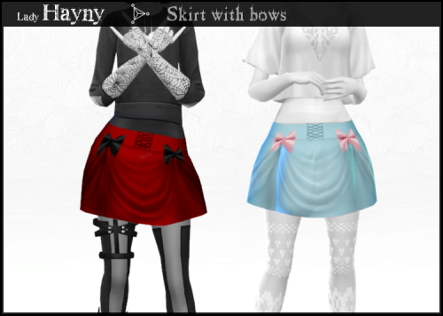 Skirt with Bows by Hayny | Sims 4 Nexus