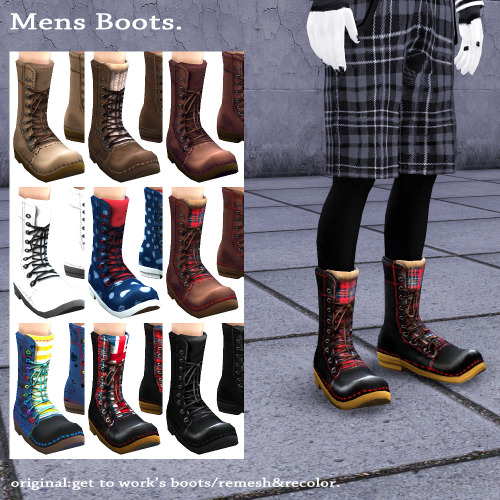 Mens Boots by Imadako | Sims 4 Nexus