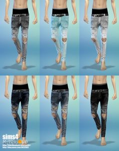 Sagging Destroyed Jeans by Marigold - Sims 4 Nexus