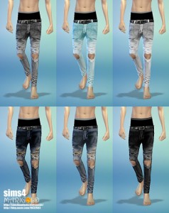 Sagging Destroyed Jeans by Marigold | Sims 4 Nexus