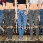 Polka Dot Ripped Jeans by JS Sims