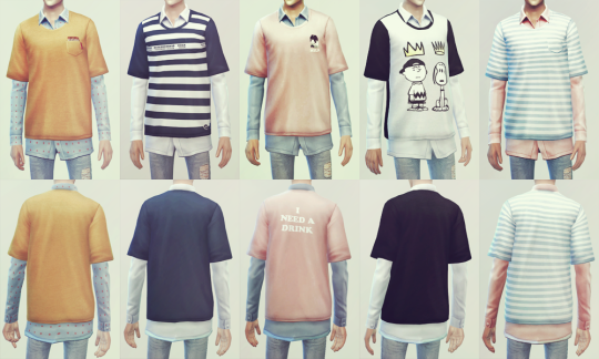 Layered Shirts by KK's Sims - Sims 4 Nexus