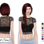 Sheer Lace Crop Top by NyGirl Sims