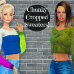 Chunky Cropped Sweaters by Lullabysims