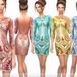 Floral Sequined Mini Dress by ekinege at TSR