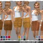 Achara Suede Skirts Set by Devilicious at TSR