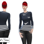 Vintage Nautical Striped Seagull Sweater by NyGirl Sims