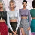 Blouse with lace details by sims2fanbg at TSR