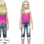 Stitched and Faded Diesel Denim Crop by NyGirl Sims
