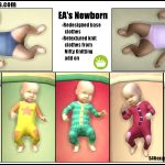 Newborn Clothes & Bassinet Retextured/Recolored